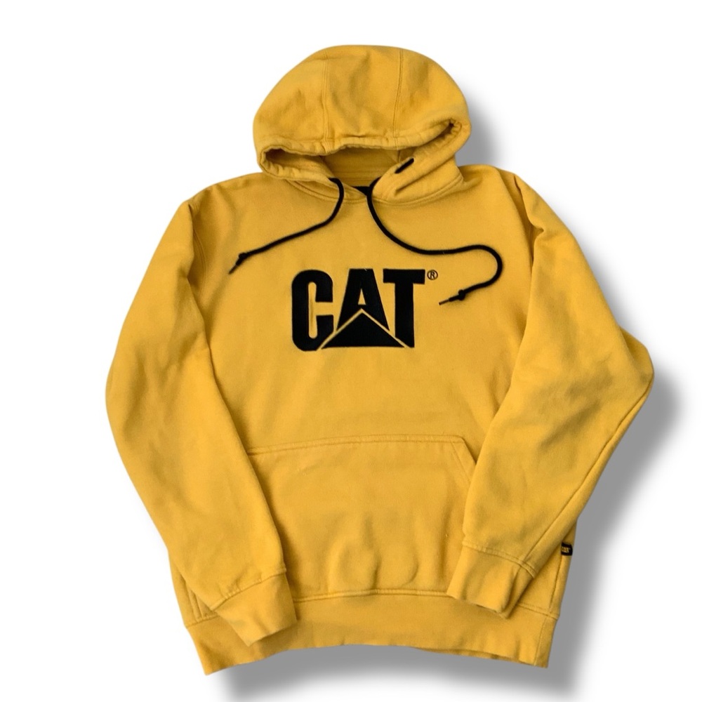 CAT W10646 Trademark Men’s Hooded Sweatshirt Tan Yellow Large